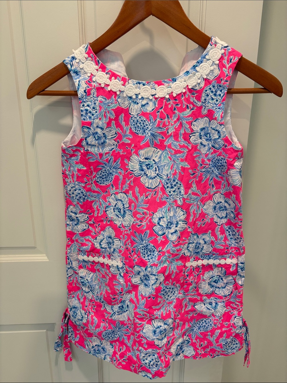 Lilly Pulitzer Girls Pink & Blue Floral Shift Dress